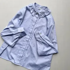 PAR ICI パーリッシィ グランジウォッシュ 衿先フリルタックブラウス 販売継続品のサムネイル