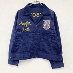 FFAジャケット　ファーマーズジャケット　コーデュロイジャケット　レプリカ　リメイク　刺繍　紺　ネイビー　Lサイズ　古着のサムネイル
