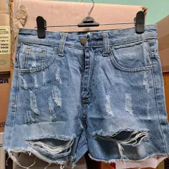 デニム ショートパンツ ダメージ ウォッシュ