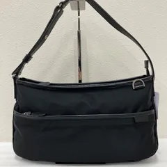 3895　agnes b. VOYAGE　アニエスベーボヤージュ　トートバッグ　ワンショルダー　ワンショル　ワンショルダーバッグ　ブラック　黒　無地　レディース　ナイロン　レザー