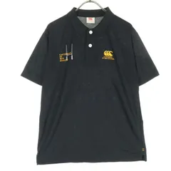 美品 CANTERBURY OF NEW ZEALAND カンタベリーオブニュージーランド ワンポイントロゴ 半袖 ポロシャツ M ブラック レディース 古着のサムネイル