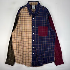 古着 ブルックスブラザーズ Brooks Brothers 長袖シャツ 胸ポケット ボタンダウン クレイジーカラー L  ネイビー系 チェック メンズのサムネイル