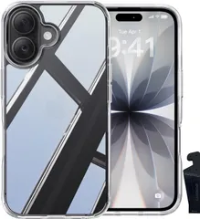 【米軍MIL新規格・極々透明感】CASEKOO iPhone 17 用 ケース クリア 米軍MIL規格 透明 黄変防止 耐衝撃 高耐久性 ストラップホール付き スマホスタンド付き あいふおん17用ケース 6.3 インチ「KORI」(クリア)