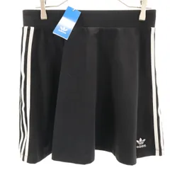 未使用 adidas Originals アディダスオリジナルス ミディ丈 スリーストライプス フレアスカート 2XL ブラック レディース 古着のサムネイル