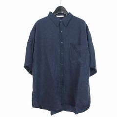 ヴィンテージ VINTAGE ペリー・エリス PERRY ELLIS シャツ 半袖  シルクシャツ L ネイビー 紺のサムネイル