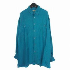 ヴィンテージ VINTAGE ロバートストック ROBERT STOCK シルク シャツ 長袖 XL ターコイズブルー 青緑色のサムネイル