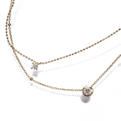 ポーラ ネックレス ダイヤ ダイヤモンド 0.15ct レイヤード K18YG #187159 大幅値下げ品のサムネイル