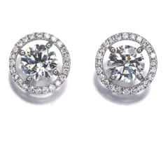 デビアス ピアス ダイヤ ダイヤモンド 0.50ct H SI2/0.50ct H SI1 オーラ Pt950 保/鑑 #185990 大幅値下げ品のサムネイル
