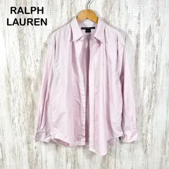 古着 RALPH LAUREN SPORT ラルフローレンスポーツ ストライプ ポニーロゴ刺繡 長袖シャツ ピンクのサムネイル