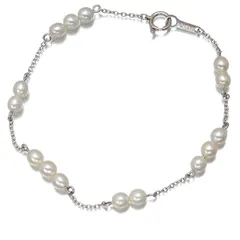 TASAKI タサキ ブレスレット パール 真珠 4.0mm ステーション K18WG #190513 大幅値下げ品のサムネイル