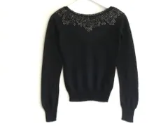 【232997】ERMANNO SCERVINO エルマノシェルビーノ  アルパカ/ウール　バックオープン長袖ニット　スパンコール/銀糸装飾 タグ付  ・40のサムネイル