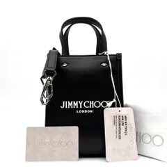 未使用保管品 タグ付 ジミーチュウ JIMMY CHOO ミニ トートバッグ ハンドバッグ 2way ショルダーバッグ クロスボディ ブラック 黒 レザー 本革 ボーナス 夏休み 帰省 お盆 敬老の日 サマーギフト シルバーウィーク ご褒美