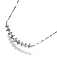 半額♥️ 新品仕上済✨カーブドネックレス✨プラチナダイヤ - メルカリ