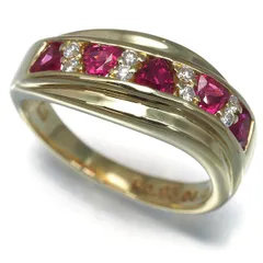 セイコー リング ルビー 0.93ct ダイヤ ダイヤモンド 0.10ct 11.5号 K18YG #190664のサムネイル