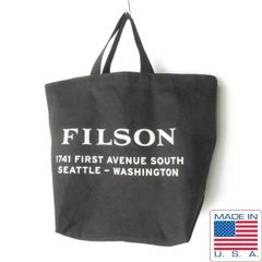 美品 USA製 FILSON フィルソン 両面プリント トートバッグ 黒 キャンバス ブラック アメリカ製 D154-61-0008ZV