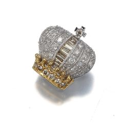 美品 笠原真寿美 K18 刻印あり ダイヤモンド ペンダントトップ 王冠