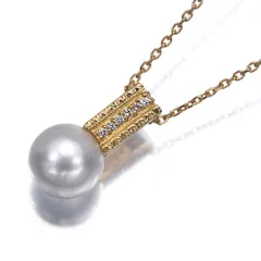 ミキモトペルリータ ネックレス パール 真珠 8.7mm ダイヤ ダイヤモンド 0.04ct K18YG #192703のサムネイル