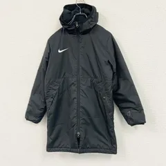 NIKE　ナイキ　ベンチコート/フーディー　スウッシュ　プリントロゴ　黒　ブラック　Mサイズ　古着【値引き交渉OK！】