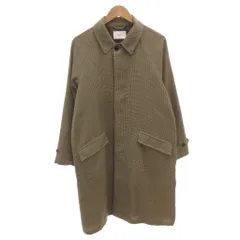 インヘリット INHERIT TECH TWEEDステンカラーコート 千鳥格子 ロング M ベージュ /FFのサムネイル