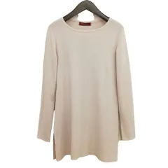 マックスマーラステュディオ Max Mara Studio サイドスリット ロング ニット セーター チュニック M ライトベージュのサムネイル