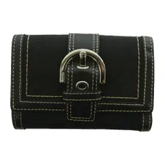 コーチ COACH 三つ折財布 キャンバス レザー シグネチャー 黒 ブラック /SS ■OS ■GY18