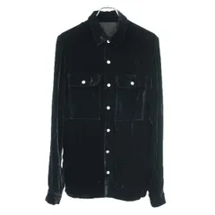 Rick Owens リックオウエンス 21AW Velvet Outer Shirt ベルベットシャツジャケット RP02A7720-V ブラック 38ITのサムネイル