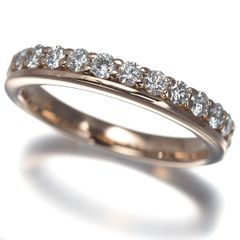 0.5ct ダイヤモンド ハーフエタニティ リング ツツミ 指輪 ゴールドK18