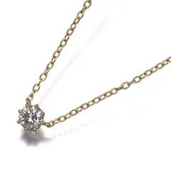 アーカー ネックレス ダイヤ ダイヤモンド 0.15ct ソルティアラウンド 一粒 K18YG #194339
