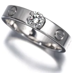 カルティエ リング ダイヤ ダイヤモンド 0.23ct E VS2 VG ミニラブ ソリテール 49号 K18WG 鑑定書 #192827のサムネイル