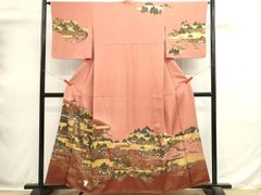 平和屋着物∞男性 長羽織 本場大島紬 格子 羽裏：虎 正絹 逸品