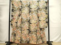 平和屋着物∞男性 長羽織 本場大島紬 格子 羽裏：虎 正絹 逸品