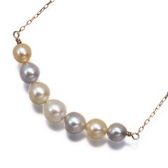 アコヤパール グラデーション ネックレス k18ゴールドチェーン - メルカリ