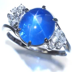 ミキモト ビルマ産 スターサファイア 6.35ct ダイヤ ダイヤモンド 10号 Pt950 鑑別書 #192658のサムネイル