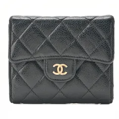 CHANEL シャネル マトラッセ 3つ折り長財布 キャビアスキン 黒（ゴールド金具）レディースウォレット 財布   【中古】【送料無料】のサムネイル
