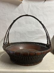 華器陶器手付き 花瓶 三島渦巻き模様 華器陶器手付き 花瓶 三島渦巻き模様 - メルカリ