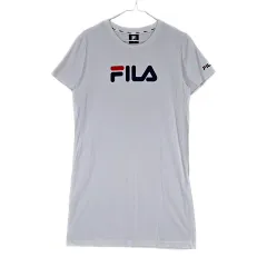 FILA フィラ レディース スポーティー ルーズフィット コットンワンピース 90 白 08396のサムネイル