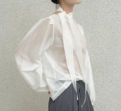 美品 UNITED ARROWS TOKYO オーガンジーリボンボウタイブラウス - メルカリ