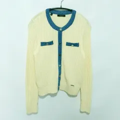GUESS デニム バイカラー ケーブル ニット カーディガン S_M3009のサムネイル