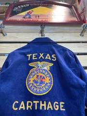 70s FFA コーデュロイジャケット TEXAS CARTHAGE サイズ36 USA製 LOT100 YKK 濃紺のサムネイル