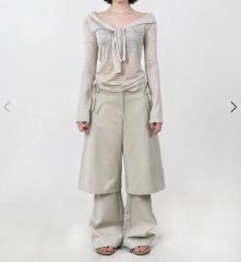 2026AEWEN MATOPHダブルタックワイドパンツドゥロワーdrawer - メルカリ