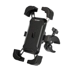 【新品】 OAVENT(オーラヴァン) バイク スマホホルダー バイク用スマホホルダー 携帯ホルダー スマホ スタンド オートバイ 原付 自転車 (Black.single) 1のサムネイル