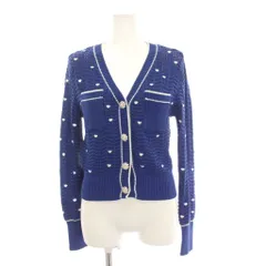 ダブルスタンダードクロージング ダブスタ DOUBLE STANDARD CLOTHING 23SS ハート刺繍カーディガン ニット Vネック 長袖 36 青 0209230231 /YM8のサムネイル
