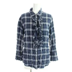 ポロジーンズ ラルフローレン POLO JEANS シャツ ブラウス L 今 ネイビー チェック柄 フリル 長袖 HS-WJ-KW-2119 /AP19のサムネイル