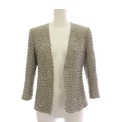 マックスマーラ MAX MARA ノーカラージャケット アウター 36 黒 ブラック 白 ホワイト 総柄 七分袖 10411262 /YM40のサムネイル