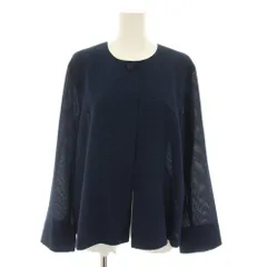 ナラカミーチェ NARA CAMICIE サッカーノーカラージャケット アウター チェック柄 3 紺 ネイビー GBPE24J11011 /YTのサムネイル