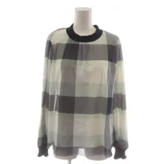 ブルーレーベルクレストブリッジ BLUE LABEL CRESTBRIDGE シャツ ブラウス 38 紺 ネイビー 黄緑 長袖 チェック柄 /RR44のサムネイル