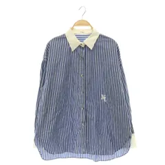 ノーリーズ Nolley's 24AW スパンコール刺繍ストライプ2WAYシャツ 長袖 38 ネイビー /MY ■OSのサムネイル
