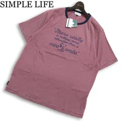 【新品 未使用】 SIMPLE LIFE シンプルライフ レナウン  PEANUTS★ 半袖 ボーダー 刺繍 Tシャツ 大きいサイズ Sz.LL メンズのサムネイル