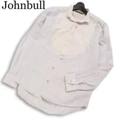 Johnbull ジョンブル 通年★ 【11-0166】 麻 リネン混 長袖 切替 ストライプ ボタンダウン シャツ 日本製 Sz.L メンズのサムネイル