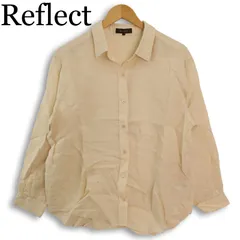 Reflect リフレクト 春夏★ リネン 長袖 ビッグシルエット ブラウス シャツ 日本製 Sz.11 レディース 白のサムネイル